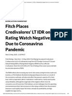 Fitch Ratings Credivalores LT IDR CreditWatch Negative May 2020 PDF
