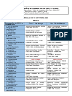 Escala Culto Da Vitória Março 2020