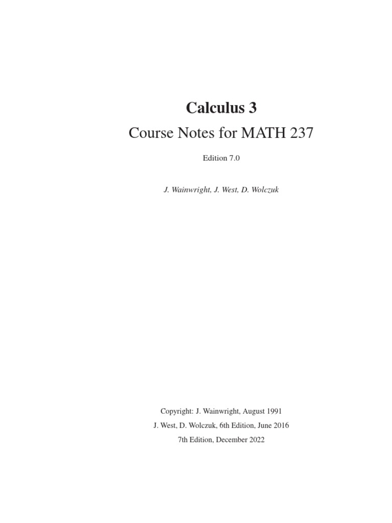 Math 237 Course Notes 7 0 Pdf Pdf