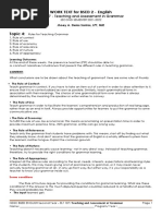 ELT 107 Teaching Assessment in Grammar