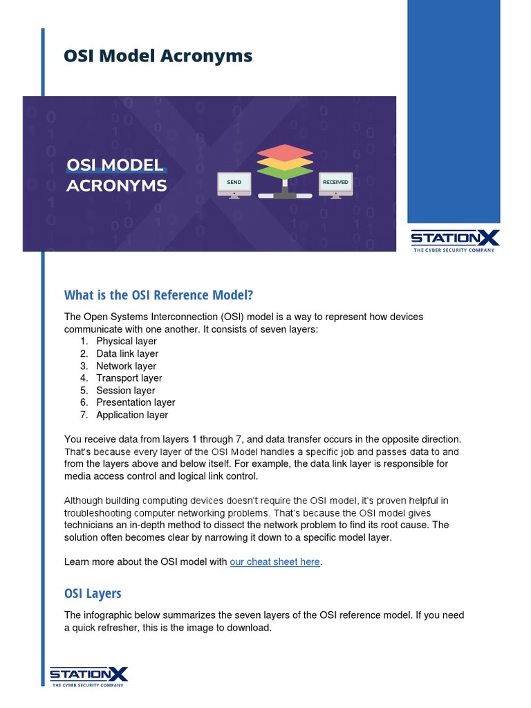 OSI Model Mnemonic Acronyms | PDF