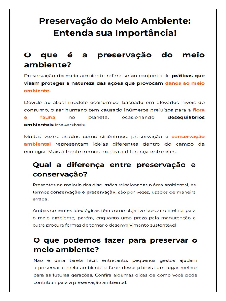 Atividade Meio Ambiente 6 Ano A | PDF
