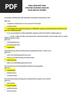 FINAL EXAM MGT 6260 STRATEGIC BUSINESS ANALYSIS 45of50 90 by PHINEEE PDF