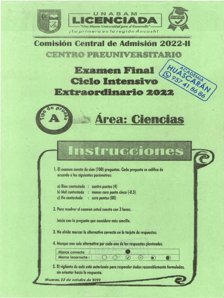 Academia huascar n ex final a intensivo 2022 2 cpu unasam pdf pdf