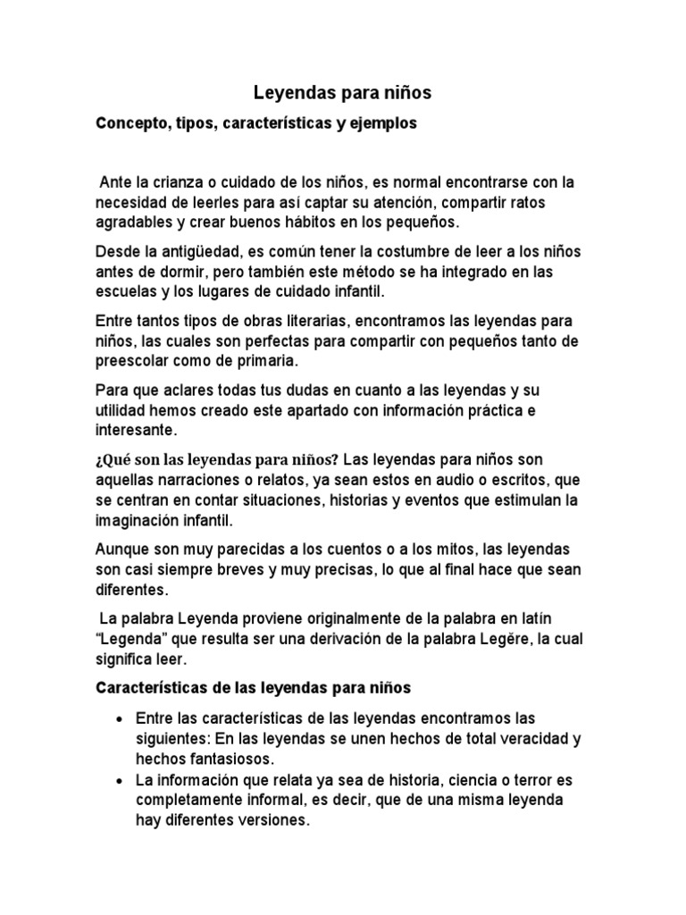 Leyendas para Niños | PDF