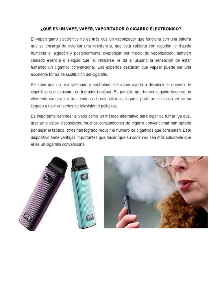 que es un vape Cómo funcionan los cigarrillos electrónicos desechables