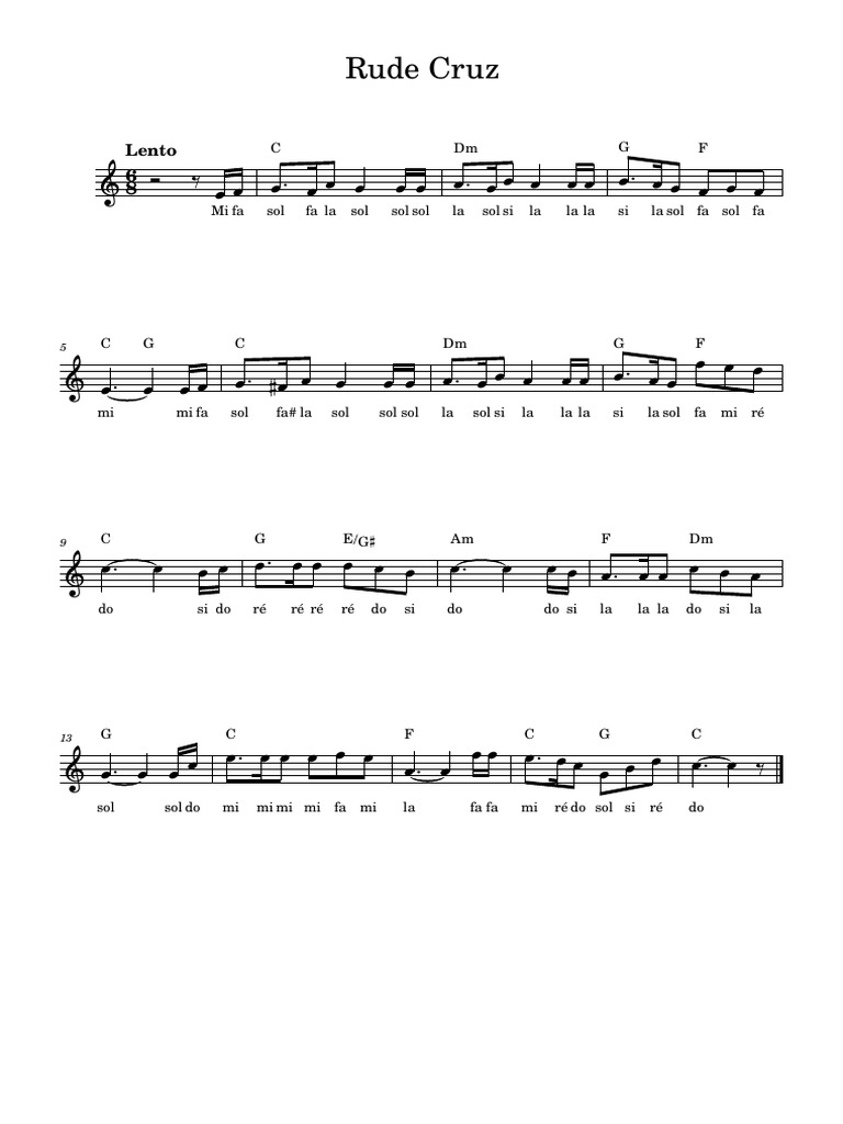 Rude Cruz Cifra Melodica PDF