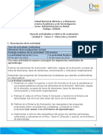 Guía de actividades y rúbrica de evaluación - Unidad 3 - Tarea 4 - Dirección y Control