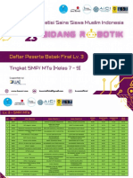 Revisi Daftar Peserta KOSSMI 2023 Bidang Robotik Level 3 (SMP - MTs 7-9) PDF
