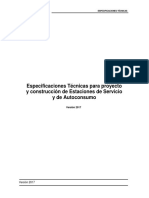 Especificaciónes Tecnicas para Proyecto y Construcción de Estaciones de Servicio y de Autoconsumo para Pemex 2017
