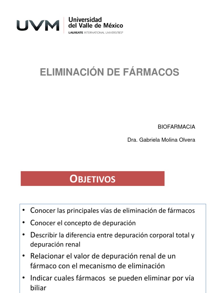 Eliminación de Fármacos PDF PDF