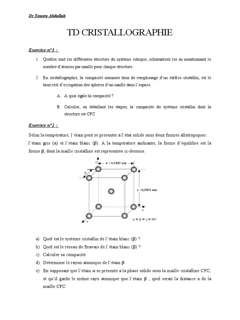 Compacité en Cristallographie CFC | PDF | Méthodes et références ...