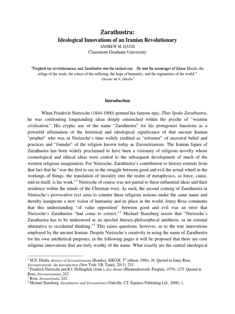 Zarathustra Ideological Innovations of A.revolutionary PDF PDF