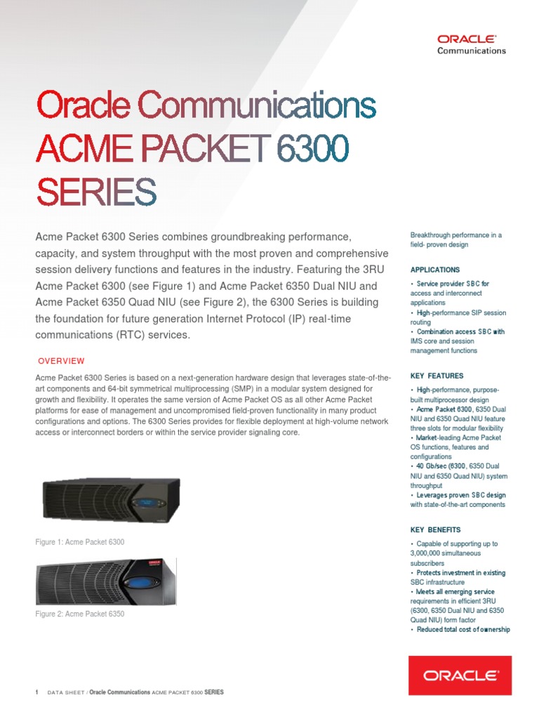 Acme Packet 6300 Series Ds PDF | PDF