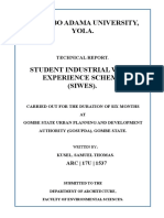 SIWES Technical Report on Student's Six Month Industrial Attachment at Gombe State Urban Planning & Development Authority