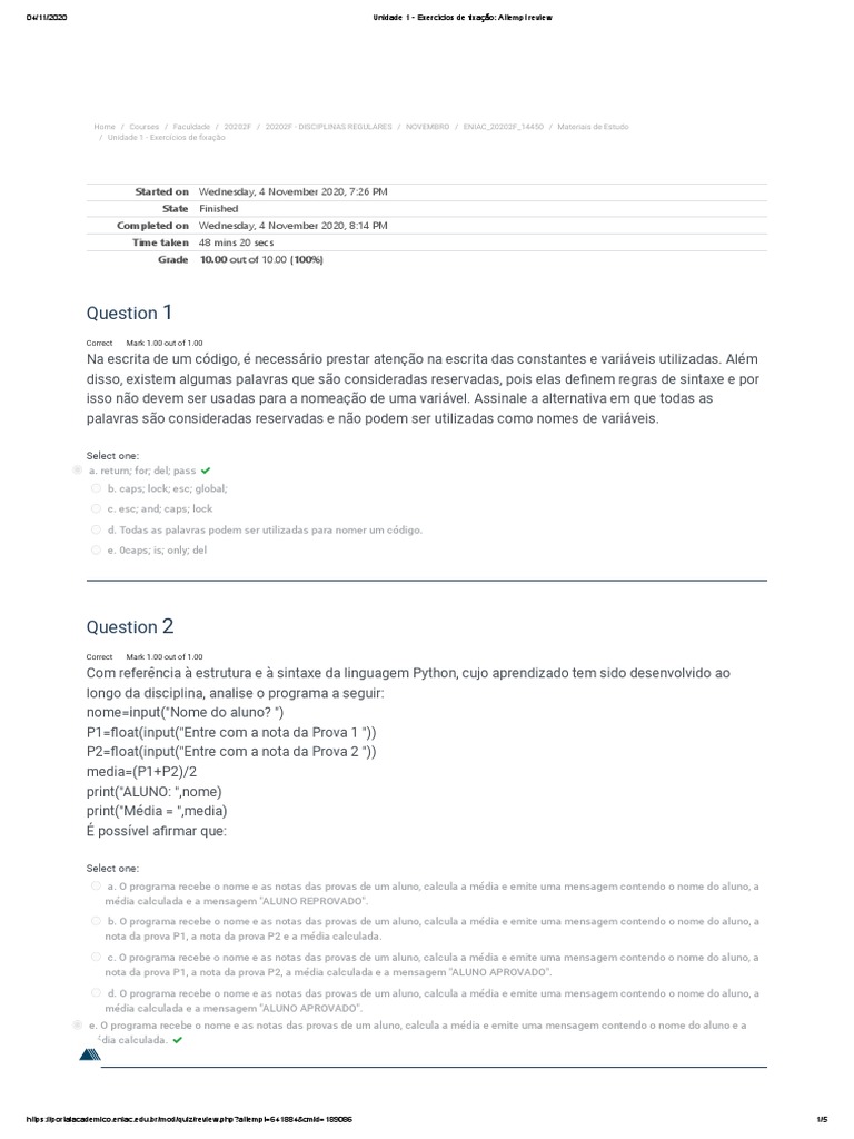 Exercícios de Fixação em Python | PDF | Python (linguagem de ...