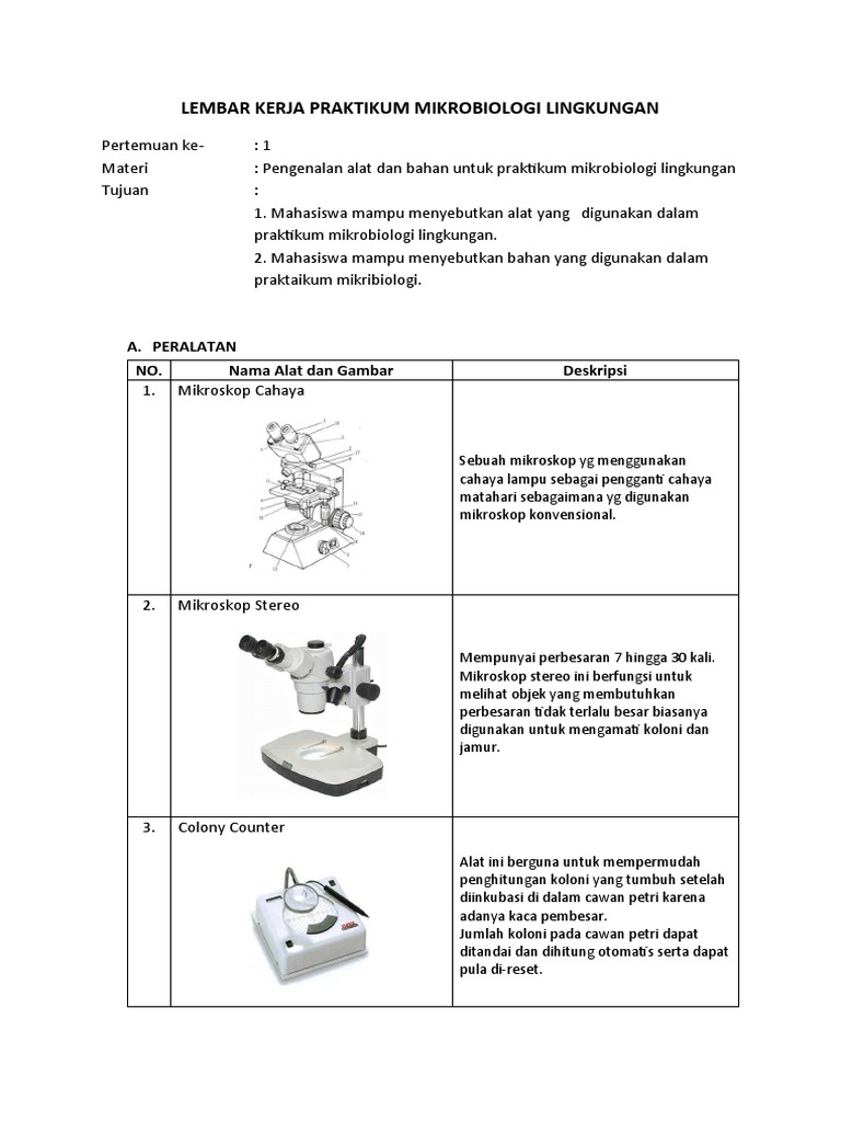 Microbiology Tools And Materials Pdf