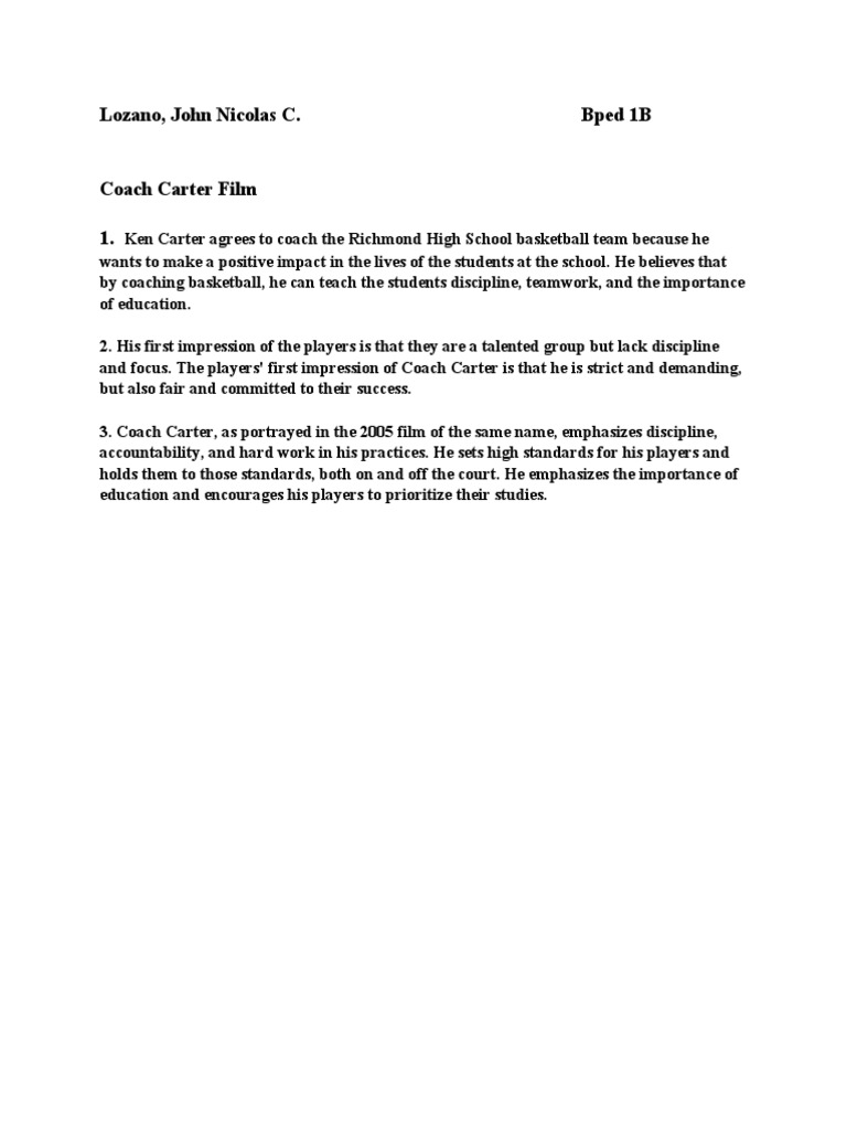 Coach Carter PDF