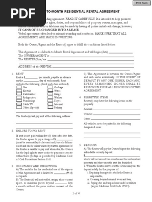 Simple-California-Month-to-Month-Rental-Agreement