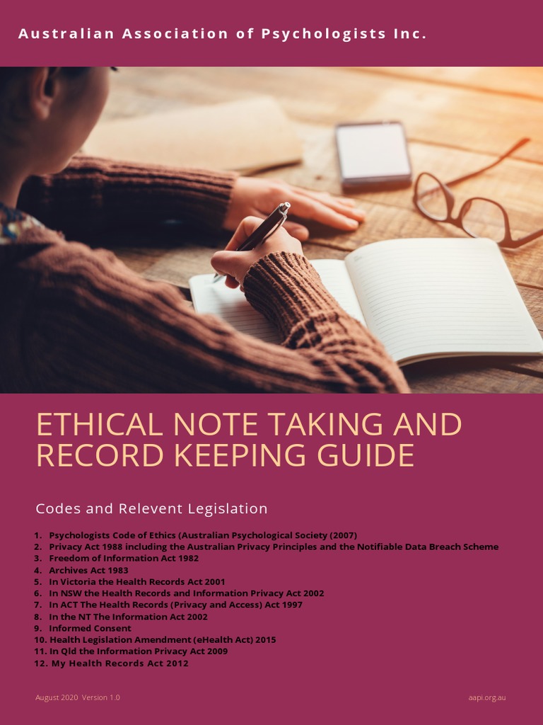 Ethical Note Taking and Record Keeping Guide PDF