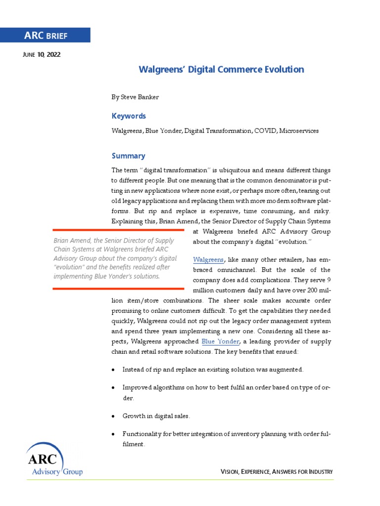 Walgreens digital commerce evolution pdf
