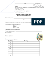 U8S1 - Guided Notes - Basics of Chemical Reactions