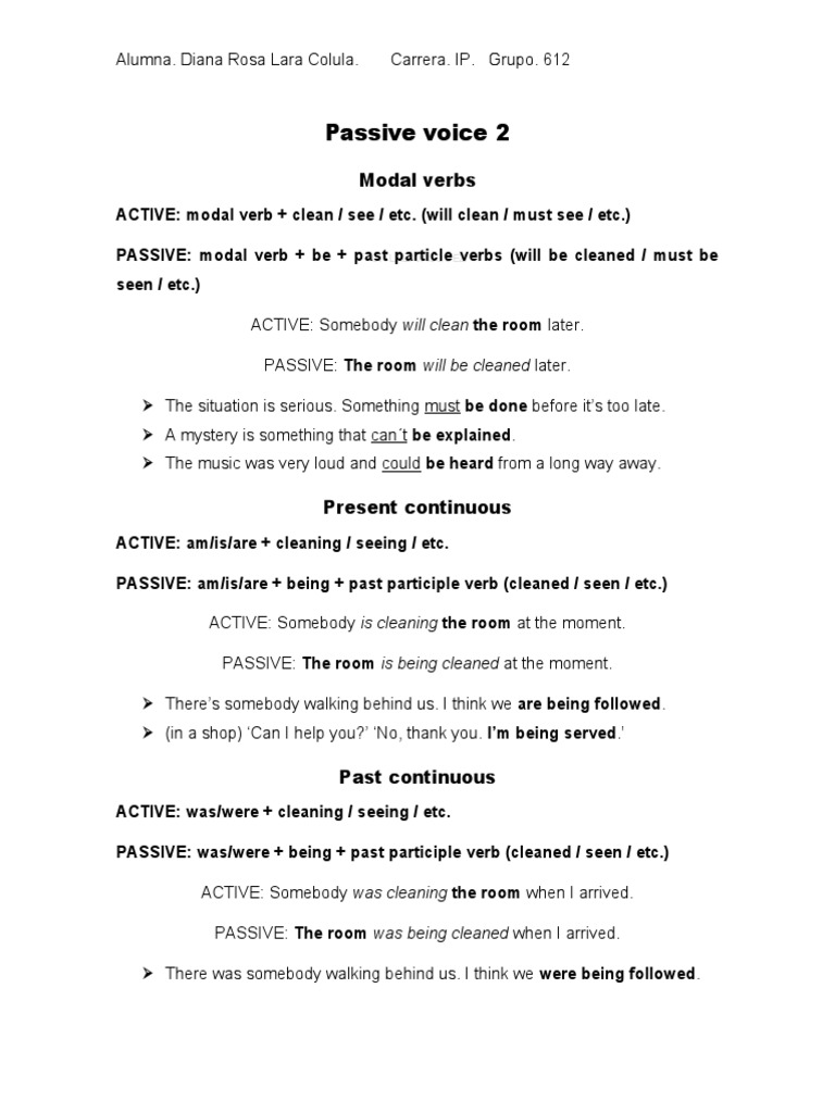 Passive voice 2 explanation and exercises.docx PDF Verb