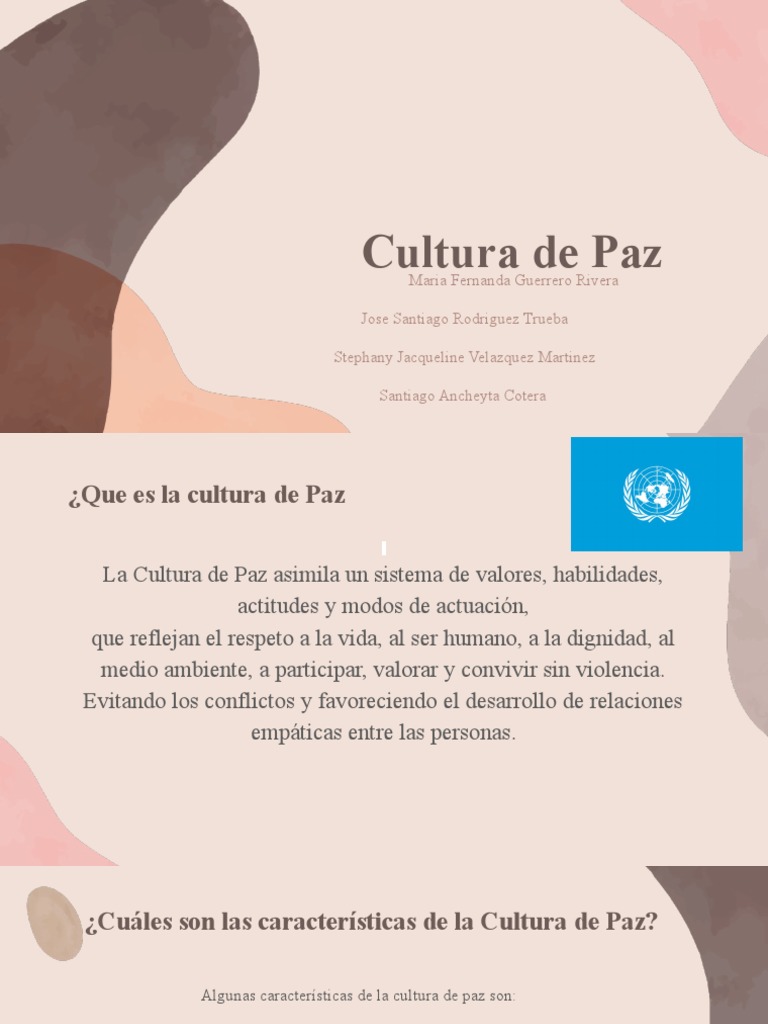 Características de la Cultura de Paz | PDF | Política