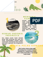 Poster Itinerary Liburan Pulau Komodo Ilustrasi Minimalis Pastel Krem Hijau PDF