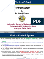 Cslecture-1 Introduction To Control Systems PDF