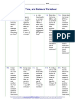 Speed Time Distance Worksheet