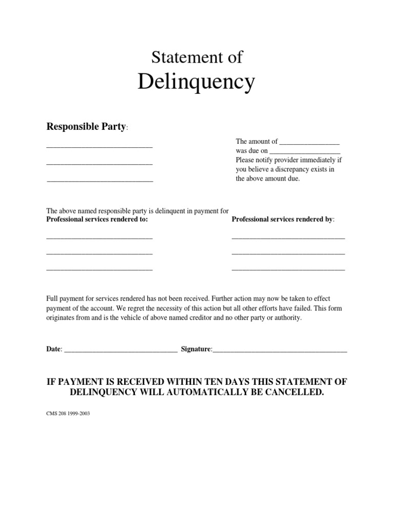 Delinquency Statement of PDF