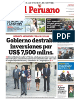 El Peruano: Gobierno Destraba Inversiones Por US$ 7,500 Mllns