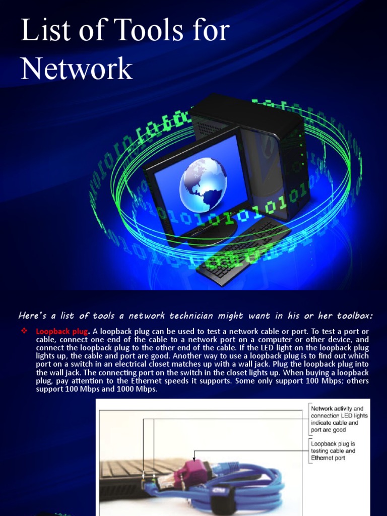 07 List of Tools For Network | PDF | Telecommunications | Ethernet
