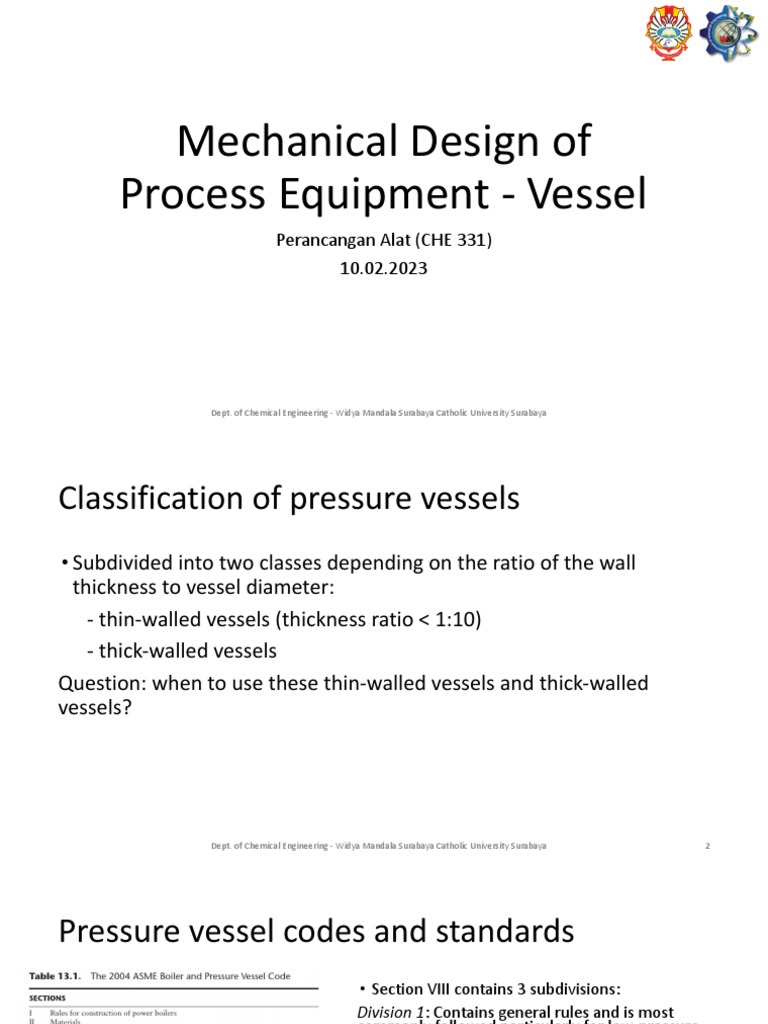 Mechanical Design of Process Equipment Vessel 1 PDF PDF Stress