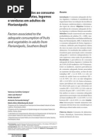Consumo de Frutas - Verduras - Legumes Em Fpolis - Campos Et Al