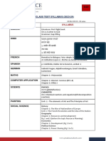 G10 Class Test Syllabus PDF