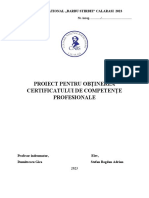 Proiect Pentru Obținerea Certificatului de Competențe Profesionale