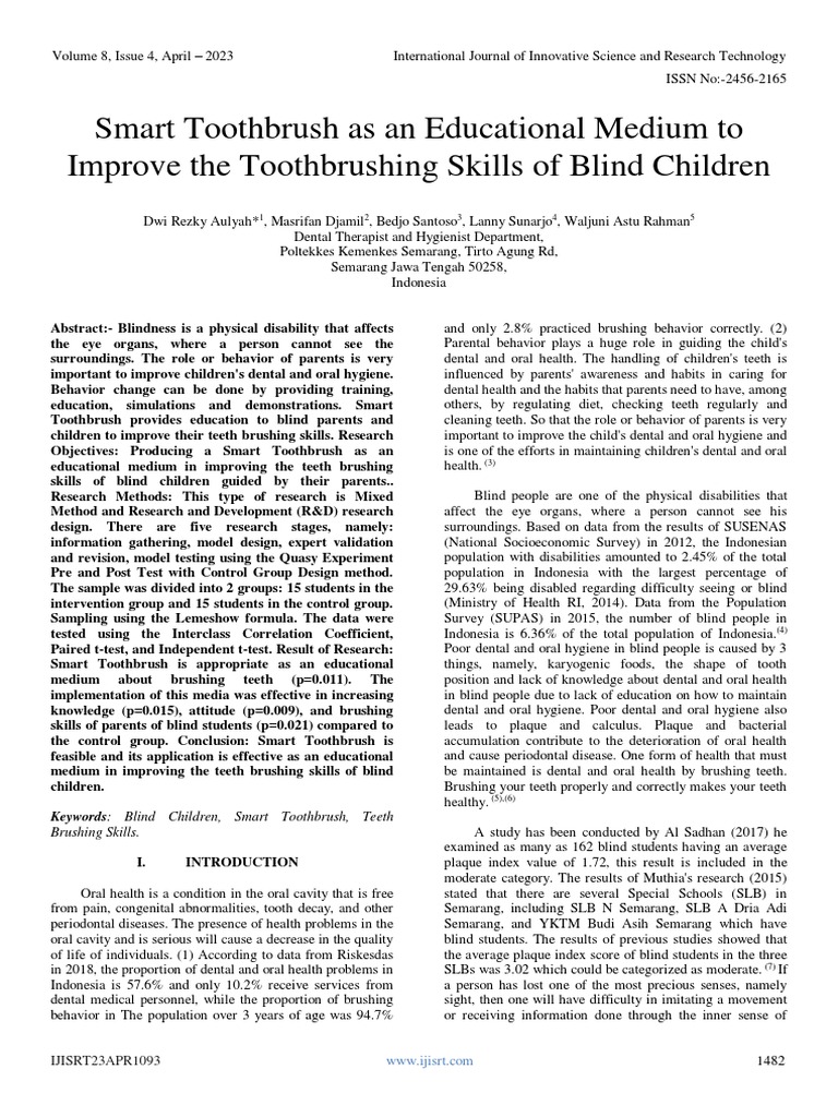 Smart toothbrush as an educational medium to improve the toothbrushing