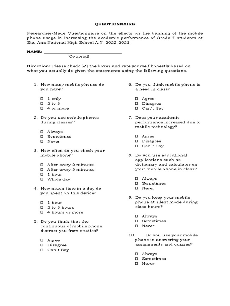 QUESTIONNAIRE PDF