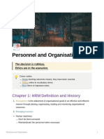 Personnel and Organisation