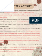 Written Activity About Communication Models PDF