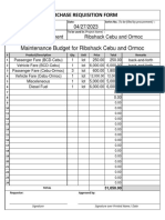 PRF For Maintenance Budget For Ribshack Cebu and Ormoc PDF