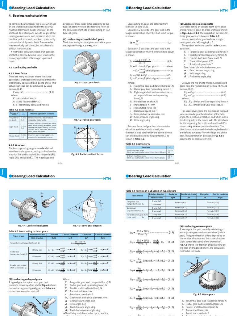 Ball and Roller Bearings Technical Explanation 4. Bearing Load Calculation PDF PDF