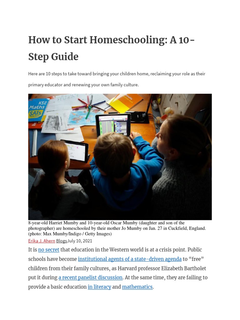 10 Steps to Start Homeschooling | PDF