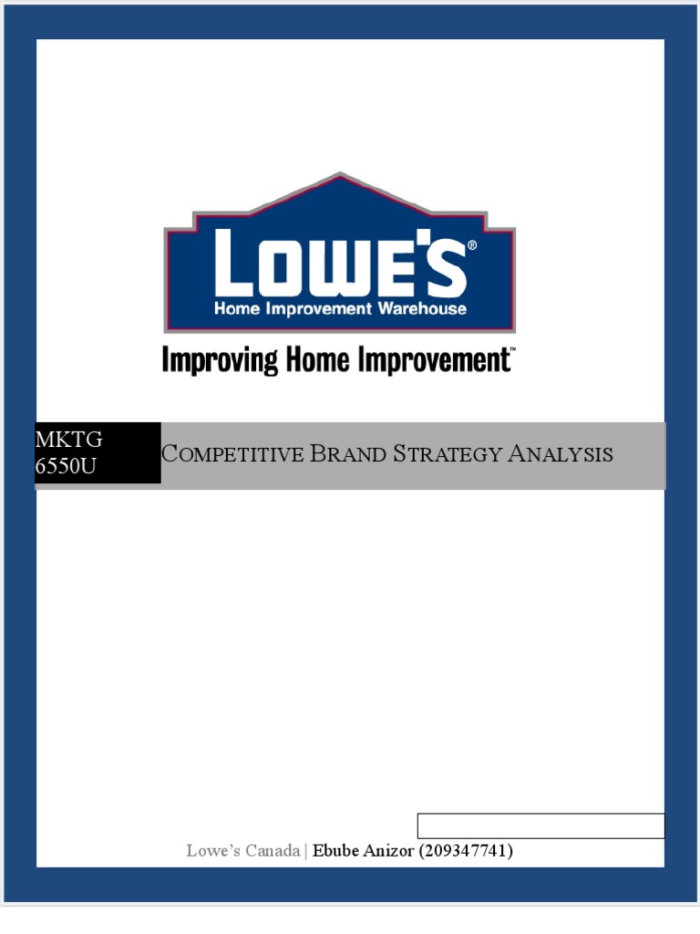 Lowe's Brand Strategy PDF Hardware Store Brand