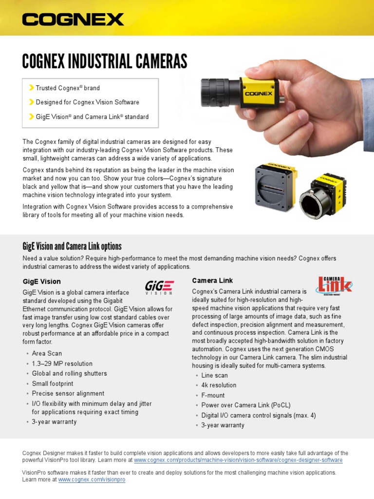 Cognex Industrial Cameras PDF | PDF