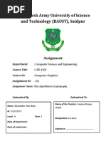 Assignment of RSA Algorithm in Cryptography.