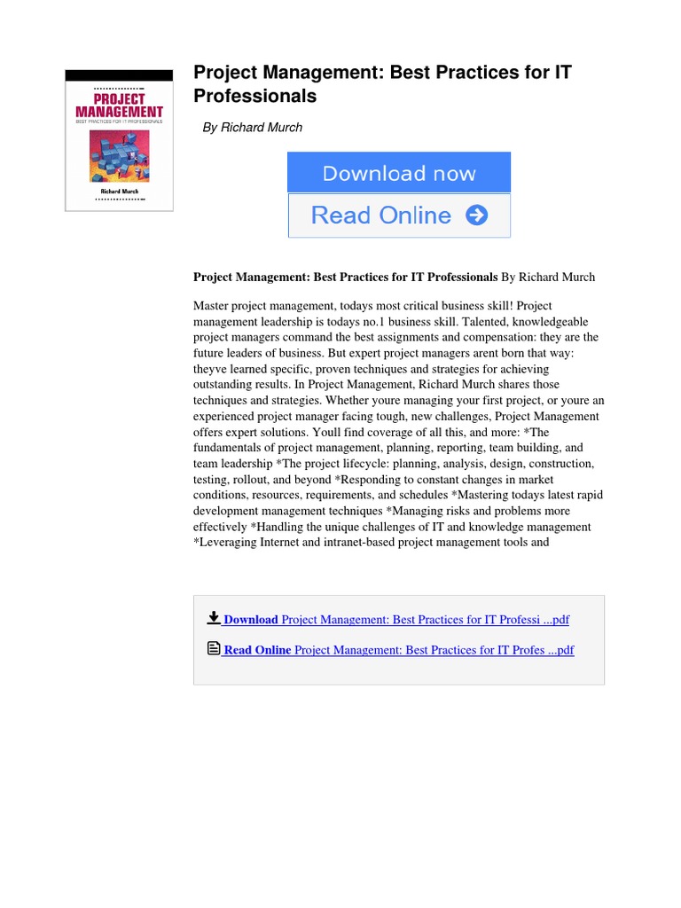 Best Practices in IT Project Management | PDF