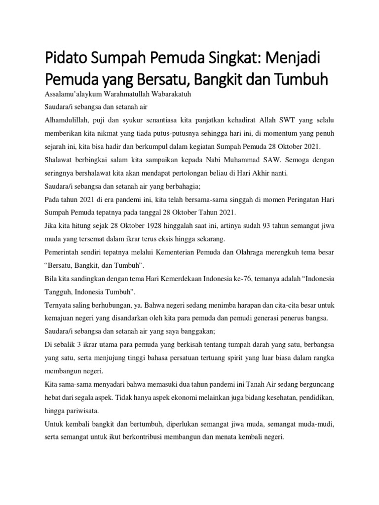 Pidato Sumpah Pemuda 1 PDF
